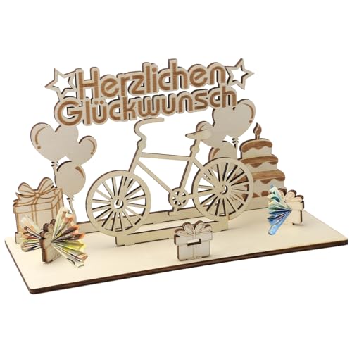 TNSLAND Fahrrad Geldgeschenk Fahrrad Deko Geschenk Gutschein Fahrrad Geschenkideen Deko Hölzern Geschenk für Radfahrer Geschenke Geldgeschenke Geburtstag für Friends, Family, Lovers, Mitschüler