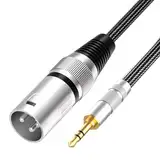 Tisino 3,5 mm auf XLR-Kabel, unsymmetrisch Mini-Klinkenstecker 3,5mm AUX auf XLR-Stecker Adapter-Mikrofonkabel - 0,5m
