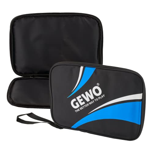 GEWO Einzelhülle Master - Robuste Tischtennisschläger-Hülle für einen Schläger - Nylon Tischtennis-Tasche mit gepolstertem Schlägerfach - Rundum-Schlägerschutz mit Trageschlaufe, 32cm, blau