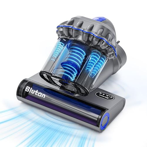 Blutan B Mitefree X3 Milbensauger mit 3-Becher-6-Stufen Zyklon Filtration, UV-Sterilisation, Heißluft, LED-Anzeige,>10 kPa für Matratzen, Sofas,Chemiefreier Polsterreiniger,Entfernt 99,9% Allergene