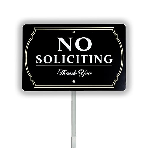 Schild mit Aufschrift "No Soliciting Yard Sign", Yuntarda Total 71,1 cm, Schild für Haus mit Pfahl, robustes Aluminiumschild für den Außen- und Innenbereich