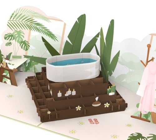 MOKIO® Pop-Up Karte – Wellness Spa – 3D Grußkarte zum Geburtstag, als Gutschein für Wellness, Massage, Sauna, Therme, Beauty oder Kosmetik