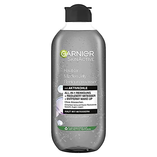 Garnier Mizellen Reinigungswasser, Für eine sanfte Reinigung und schonendes Abschminken, Gesichtswasser zum Reduzieren von Mitessern, SkinActive Hautklar Mizellen Jelly, 1 x 400 ml