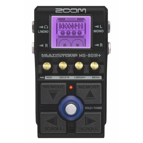 Zoom MS-80IR+ Gitarren-Multi-Effektpedal | Verstärkeremulation berühmter Gitarrenverstärker | Vorverstärker | Boxen | Effekte inklusive Reverb | EQ | Noise Gate | Delay | schwarz