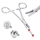 NIUSIMAN 4mm Piercing Zangefür Piercings chirurgischem Edelstahl Schmuckkugelhalter Werkzeug zum Lösen Piercing Kugel Greifer Zunge greifer für Nasen Septum und Labret Piercings