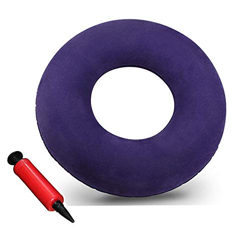 Emoobin Donut-Kissen, tragbares aufblasbares Sitzkissen für Hämorrhoid, Steißbein, Steißbein, Schmerzlinderung – Luftpumpe im Lieferumfang enthalten