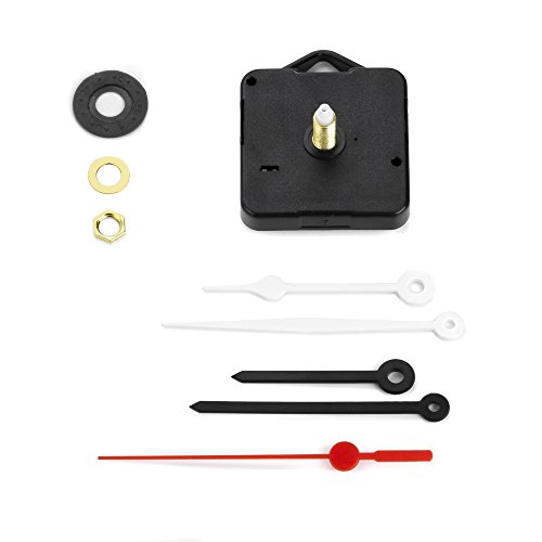 Clock-it preisgünstiges Uhrwerk mit Haken, geräuschlos, stufenlose Drehung, 2 Set Zeiger, Stütze H 22 mm / Gewinde 16 mm. Fachhändler