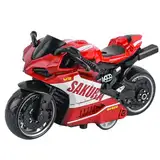 MaSif Spielzeug Motorrad Legierung Motorrad Simulation Pull-Back Motorrad Kinder Motorrad Spielzeug Geeignet Für Kinder Über 3 Jahre Alt Lernspielzeug Geburtstagsgeschenk Ornament Dekoration (Rot)