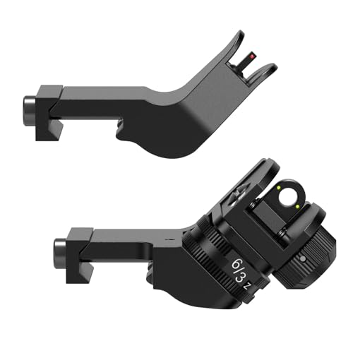 Feyachi S01 45 Grad Versatz Flip Up Visiere BUIS Visiere, Backup-Visierset Airsoft-Zubehör für Picatinny-Schiene auf