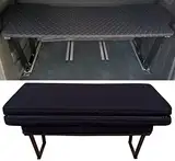 BREMER SITZBEZÜGE Multiflexboard kompatibel mit VW T5 T6 T6.1 Multivan Bettverlängerung Camper Schlafauflage Höhe 51cm inkl. Konsolen & Klappmatratze Schwarz Gestepptes Muster MF404