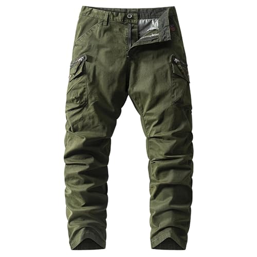 EMAlusher Arbeitshose Herren Lang Schwarz, Cargohose Herren 3/4, Sommerhose Mit Taschen Freizeit Laufhose Pants Männer Chinohose Freizeithose Streetwear Trendy Chino Hose Stoffhose Wanderhose