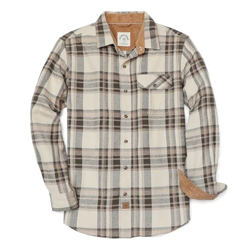 Dubinik® Flanellhemd Herren Kariert Flanellhemden Langarm Casual Button Down Freizeithemd Mit Brusttasche Normal Passform