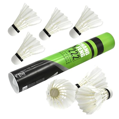 Feather Badminton Shuttlecocks, Training Shuttle Balls Set, Indoor Outdoor Badminton Shuttlecocks, Durable Feather Badminton Set, Lightweight Shuttlecocks For Kids, Training Badminton Feather Balls,