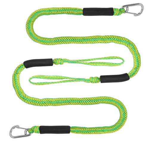 EFUTURETIME 2 x Boot Festmacherleine Bungee Dock Lines 10cm (4 Feet), Festmacher Seil Quick Release mit Auge und Haken, Tauwerk Bootszubehör für Boote, Motorboot, Grün