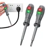 2Pcs 2-in-1 High Torque Strong Magnetic Screwdriver Electricity Detector, Magnetic Screwdriver Tester Pen 2-in-1, High Torque Alloy Dual Light Color Light Measuring Electric Pen