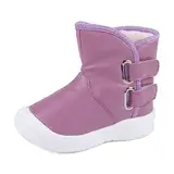 LACOFIA Baby Wasserdicht Winter Schneestiefel Kleinkind Mädchen rutschfest Gummisohle Stiefel Violett 21/22 Etikett 143