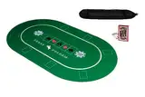 KrockaZone. XXL Profi Pokermatte 100 x 60cm + Tragetasche & Karten Set - Unterlage Pokertisch, Poker Tischauflage, Pokerteppich, Pokertuch - grün