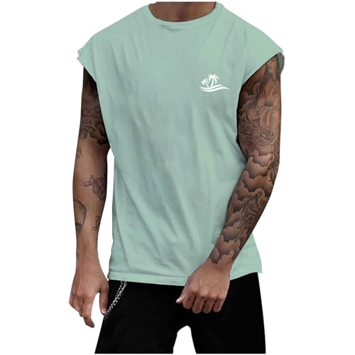 Herren Tanktop, Gym Shirt Herren Tank Top, Athletic ÄRmelloser Muskelshirt Druck Unterhemden FüR Training Gym Fitness & Bodybuilding Achselshirts Mit Rundhals-Ausschnitt Quick Dry TräGershirts 2024