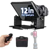 Teleprompter, Moman MT12 12 Zoll Prompter Tablet mit APP Fernbedienung, Metall Prompting Kit Hochauflösendes Display für Camcorder Kamera iPad iPhone Mobile, Tablet-Teleprompter-Smartphone-Kamera-DSLR