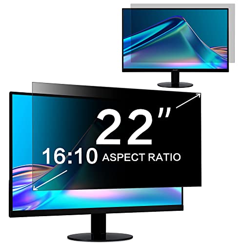 ZOEGAA Blickschutzfilter 22 Zoll Monitor Blickschutzfolie 16:10 Seitenverhältnis, Abnehmbarer Anti Blaulicht Blendschutz Sichtschutzfolie Sichtschutz für 22 Hp/Dell/Acer/Lenovo/ThinkPad/Asus