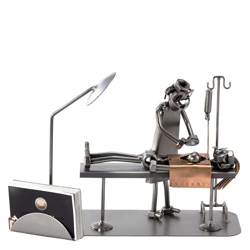 Steelman24 I Schraubenmännchen Plastischer Chirurg mit Visitenkartenhalter I Made in Germany I Handarbeit I Geschenkidee I Stahlfigur I Metallfigur I Metallmännchen