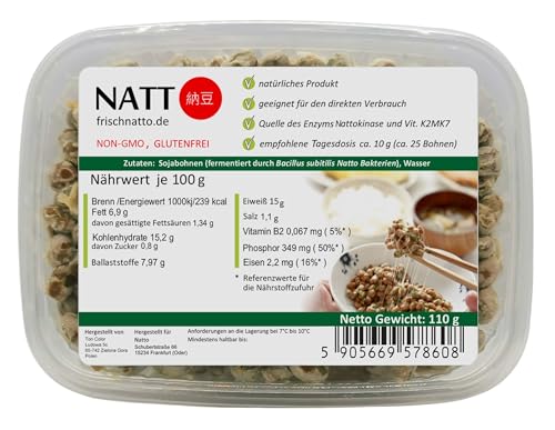Natto (fermentierte Sojabohnen) - eines der gesündesten Lebensmittel der Welt - Vitamin K2mk7, Nattokinase, Soja-Isoflavone, probiotische Bakterien
