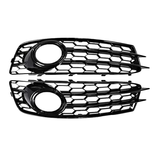 2 stücke ABS Auto Front Stoßstange Nebel Licht Lampe Kühlergrill Grill Abdeckung Mesh Links Rechts 8P0807682 Kompatibel for Audi a3 8P S-Linie 2009-2012(Black Ring Sports)