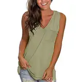 Ygnrggh Damen Tank-Top Mit Rundem Ausschnitt ärmellose weste damen lang sommer Racerback Atmungsaktives Shirts Damen Ärmellose Rundhals Shirts Damen Unterhemd Oberteile