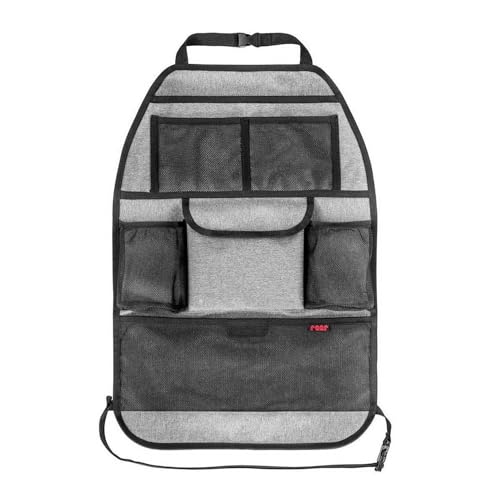 reer Autorücksitz-Organizer TravelKid Tidy, schmutzabweisend, viele Taschen, für alle Autositze, auch Sportsitze, grau