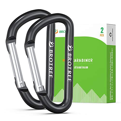 Brotree Mini Karabiner Klein Schlüsselanhänger Alu Karabinerhaken für Camping, Wandern - 6cm D Form