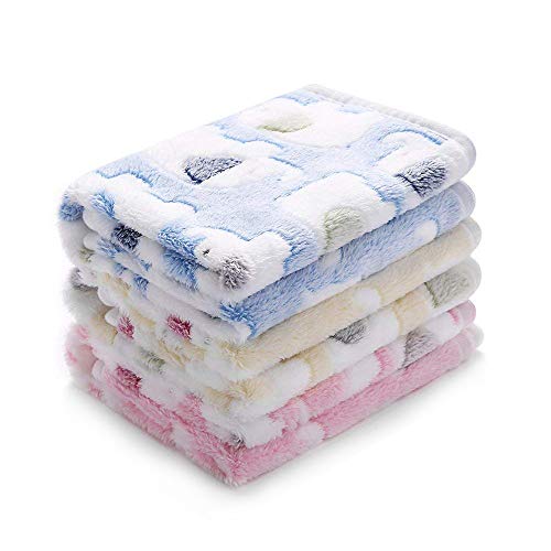 luciphia Hundedecke Katzendecke Waschbar, 1 Pack 3 Decken für Kleine Mittlere Hunde Katzen, Kuscheldecke Hund Flauschig Weiche Warme Fleece Haustier Decken, Hundedecke für Unterwegs, Sofa 60 * 40CM