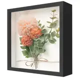 WISYOK 3D Bilderrahmen zum Befüllen 22x22cm, 3D Objektrahmen Tiefer 3cm, Tiefer Rahmen für Wand & Desktop, Shadow Box für Fotos, Objekte, Hochzeitsstrauß, DIY Kunstwerke (Schwarz)