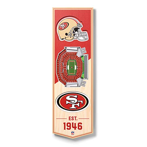 YouTheFan NFL San Francisco 49ers 3D Banner, 15,2 x 48,3 cm, Levi's Stadion, Team-Farben, Einheitsgröße