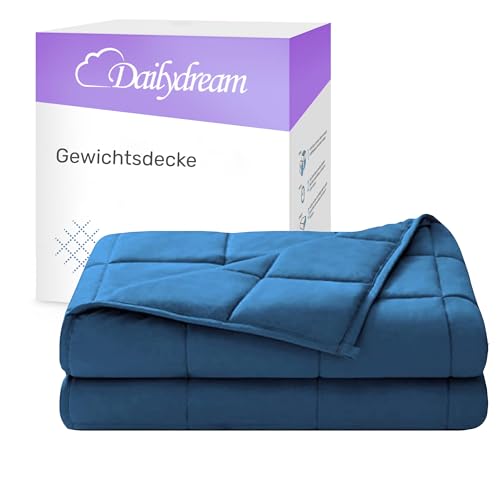 Dailydream Therapie Gewichtsdecke aus Baumwolle, 6Kg für Erwachsende, 135x200cm, Blau