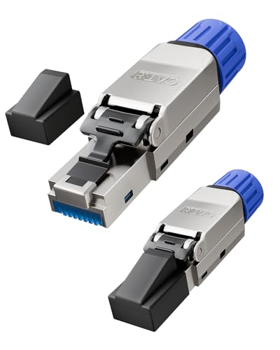 VCELINK RJ45 Stecker Werkzeuglos, Netzwerkstecker Cat8 Werkzeuglos, Lan Stecker Feldkonfektionierbarer für Patchkabel Verlegekabel, 40 Gbps, 2 Stück