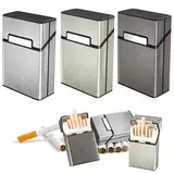 Zigarettenetui, 3 Stück Zigarettenbox, Aluminium Cigarette Case, Zigarettenschachtel, Etui Zigaretten mit Magnetdeckel für 20 Zigaretten