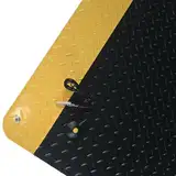 Steinbock ESD Anti-Ermüdungsmatte ErgoSoft Strong | BxL 600 x 1.500 mm | 2-lagig | rutschfest | schwarz/gelb | 14 mm Stärke | mit Erdungskabel | für ESD-Arbeitsplätze im 3-Schichtbetrieb