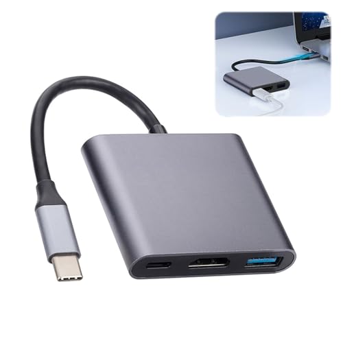 Type C to HDMI, 3 in 1 USB C Hdmi Adapter, USB C to Hdmi Adapter, Macbook Air Adapter, H dmi Adapter, U SB C H DMI Kompatibel mit Mac-Book/Pro/A-ir/Sam-sung/Hua-wei/i-Pad Pro/S8/S9/C-hromeBook