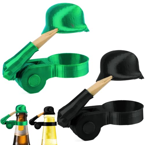 Soldat Salut Bierflasche Helm, 2 Stück Bierflaschenverschluss Dekorativ Staubdicht, Lustiger Flaschenverschluss Bierflaschen Wiederverwendbar Bierhelm für Veteranen, Aktive Soldaten, Vatertag