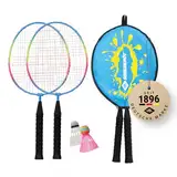 Schildkröt Federball Set Junior – 2 kurze Schläger für leichteres Treffen – 2 Federbälle – 3/4 Transporthülle – Badminton Set für Anfänger – Outdoor-Spielspaß für Kinder ab 4 Jahren