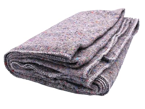 Umzugsdecken Möbelpackdecken Lagerdecken Packdecken, 150 x 200 cm, 330-350 g/m², Grau, 2-seitig gesäumt (3 Stück)