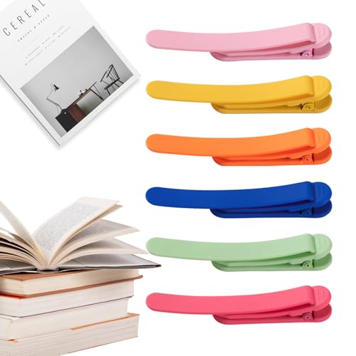 Kabwea 6 Pcs Automatische Lesezeichen, Lesezeichen Kinder, Lesezeichen, Bookmark, Lesezeichen Papier, Lesezubehör, Silikon Lesezeichen für Bücher