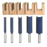 Sinoprotools 5 Stück Nutfräser, Fräser für Oberfräse 8mm Schaft, Gerade Oberfräsen-Bits Set, Nutenfräser Router Bit, Holzfräser Fräser Schaftfräser Holzbearbeitungswerkzeug Bit 8/10/12/18/20mm