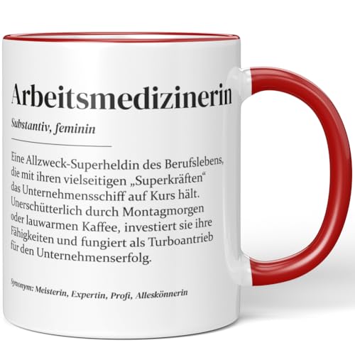 JUNIWORDS Tasse, Definition Arbeitsmedizinerin, Rot (7204210)