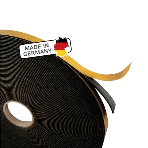 The Felt Store Filzband selbstklebend 10 mm breit, 1,5 mm dick, 5 m lang, schwarz, vielseitiger Filzstreifen aus natürlichem Wollfilz & Ideal als Dichtungsband für Fenster und Türen