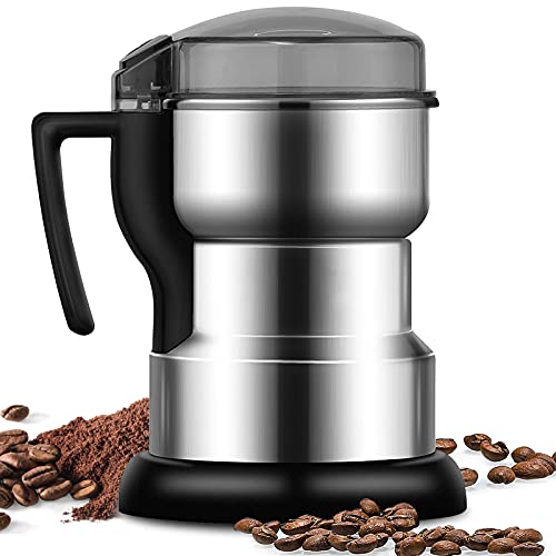 Moongiantgo Getreidemühle Multifunktionale 400W 35000rpm Kaffee & Gewürzmühle, Rostfreier Stahl, OPEN-COVER-STOP Sicherheitsdesign, Perfekt für Trockenstoffe, Getreide, Gewürze, Kräuter, Kaffee