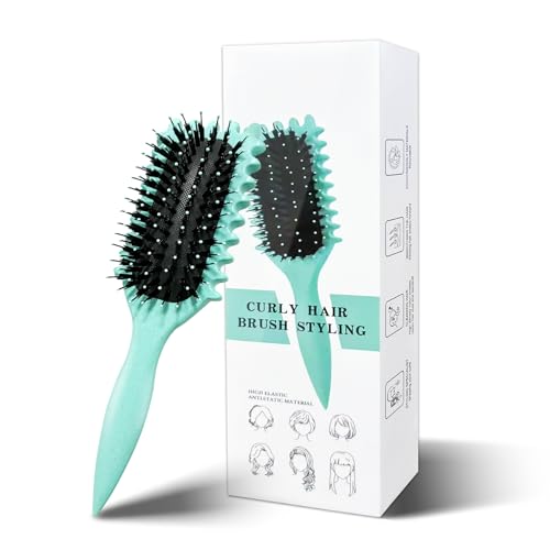 Curl Hair Brush, Curl Define Styling Brush, 2024 Neu Lockenbürste, Curl Define Stylingbürste, Wildschweinborsten Haarbürste, Haarbürste zum Entwirren für Frauen