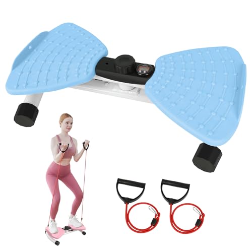Twist Waist Disc Board mit Schrittzähler & Kordelzug, Twist Fit Drehscheibe Tragkraft 120 kg, Heimsportgerät für Gewichtsverlust, Bauchmuskeltraining, Gleichgewichtstraining, Fußmassage (Blau)
