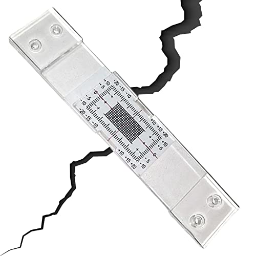 Peosevi Rissmonitor Zum Kleben - Monitoring Record, Gebäudewand Standard Rissmonitor, Acryl-Eckenriss-Vergleichsmessschieber, Rissmesswerkzeug Zur Überwachung Von Wandverformungen Und Rissen