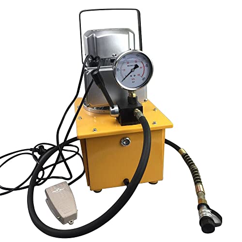 Donened - 750W 7L Elektrohydraulik Pumpe, Angetriebene Hydraulikpumpe mit Pedal und 1,8m Ölschlauch Manuelle Ventil, Solenoid Valve Acting Hydraulikaggregat 290Psi - 10152Psi, 1400rpm